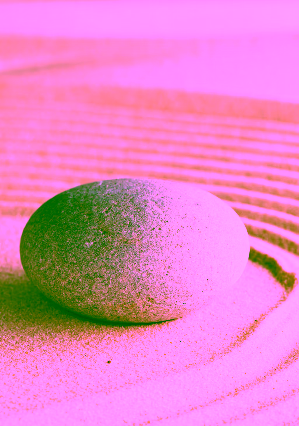 agile culture japanese zen garden with stone in raked sand